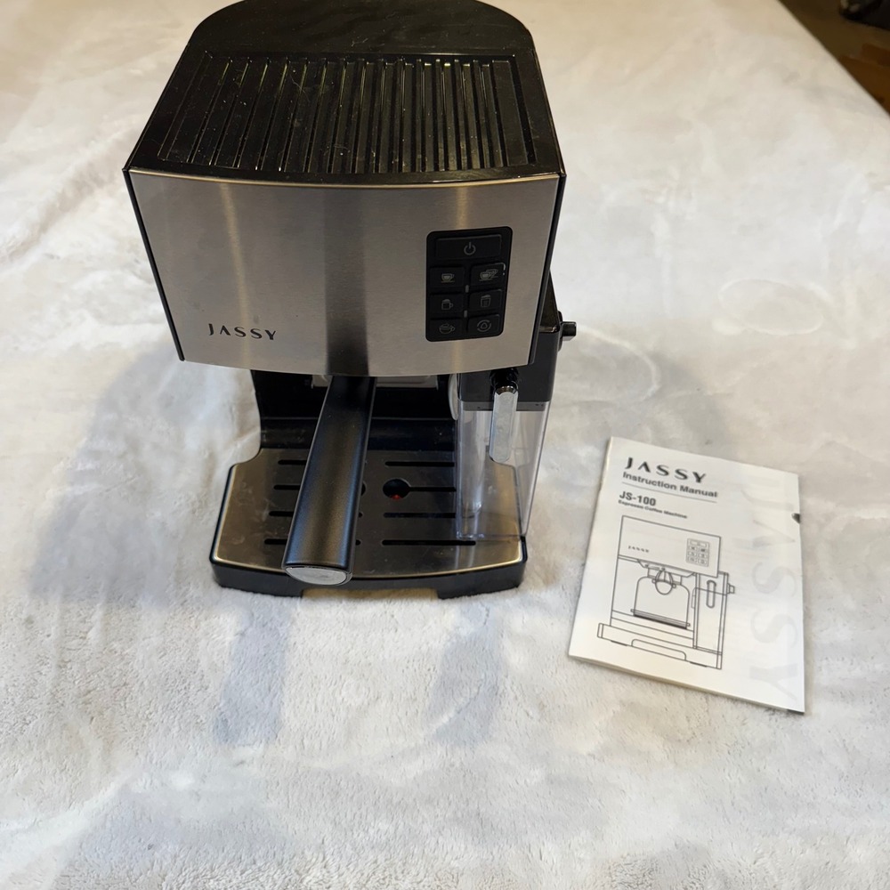 JASSY JS-100 Espresso Coffee Machine with Milk Frother Stainless Steel Black